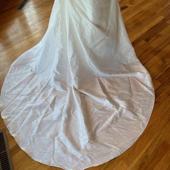 *Maggie Sottero Ivory Taffeta Strapless Fit Flare Bridal Gown Wedding Dress Sz 4 - Picture 15 of 15